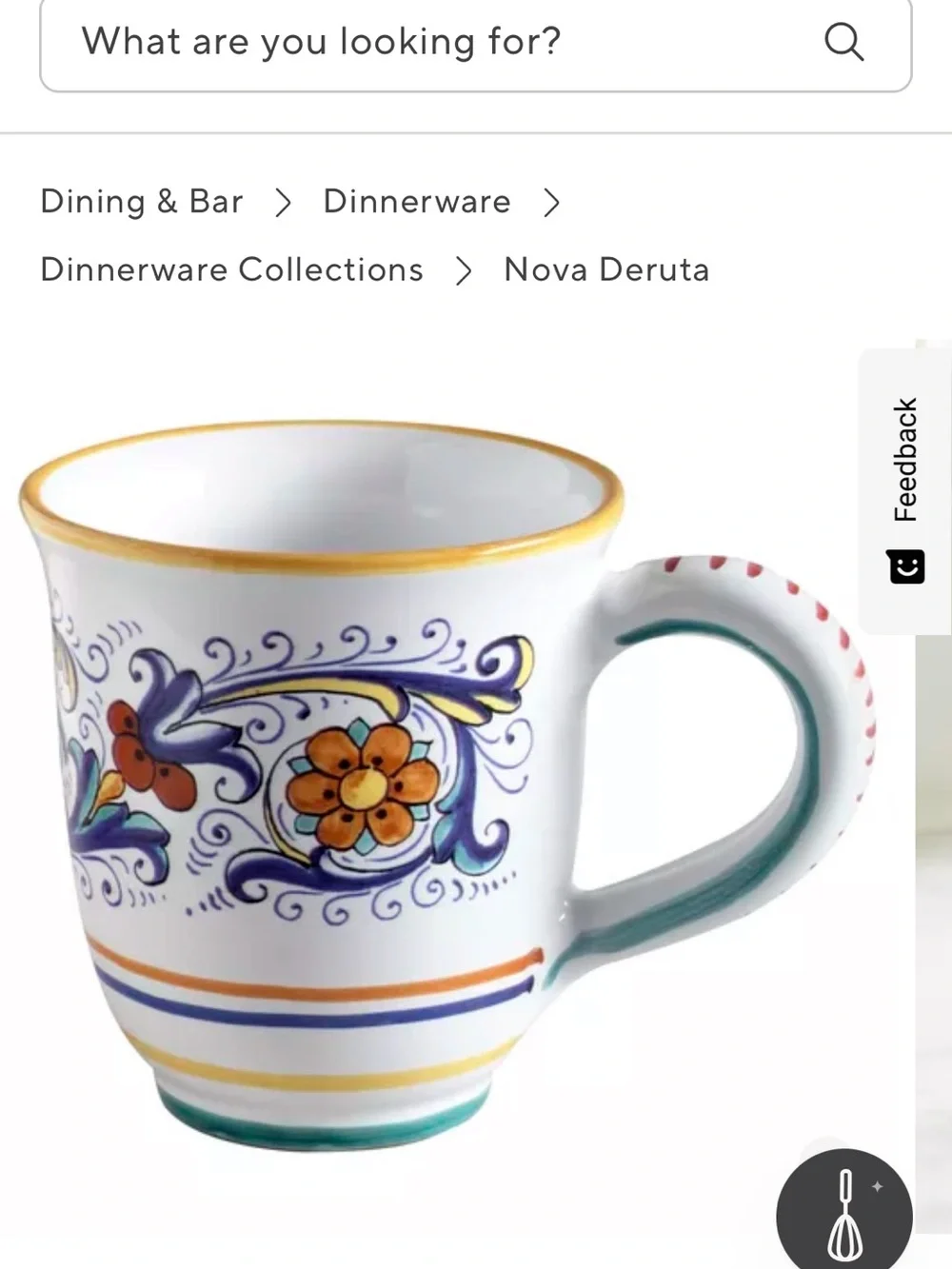Hand-Painted Floral Ceramic Mug